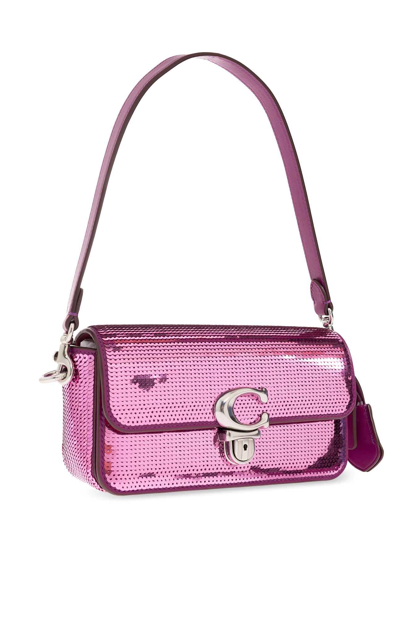 Pink coach 2024 baguette bag